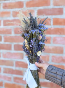 Bukiet suszonych kwiatów - niebieski