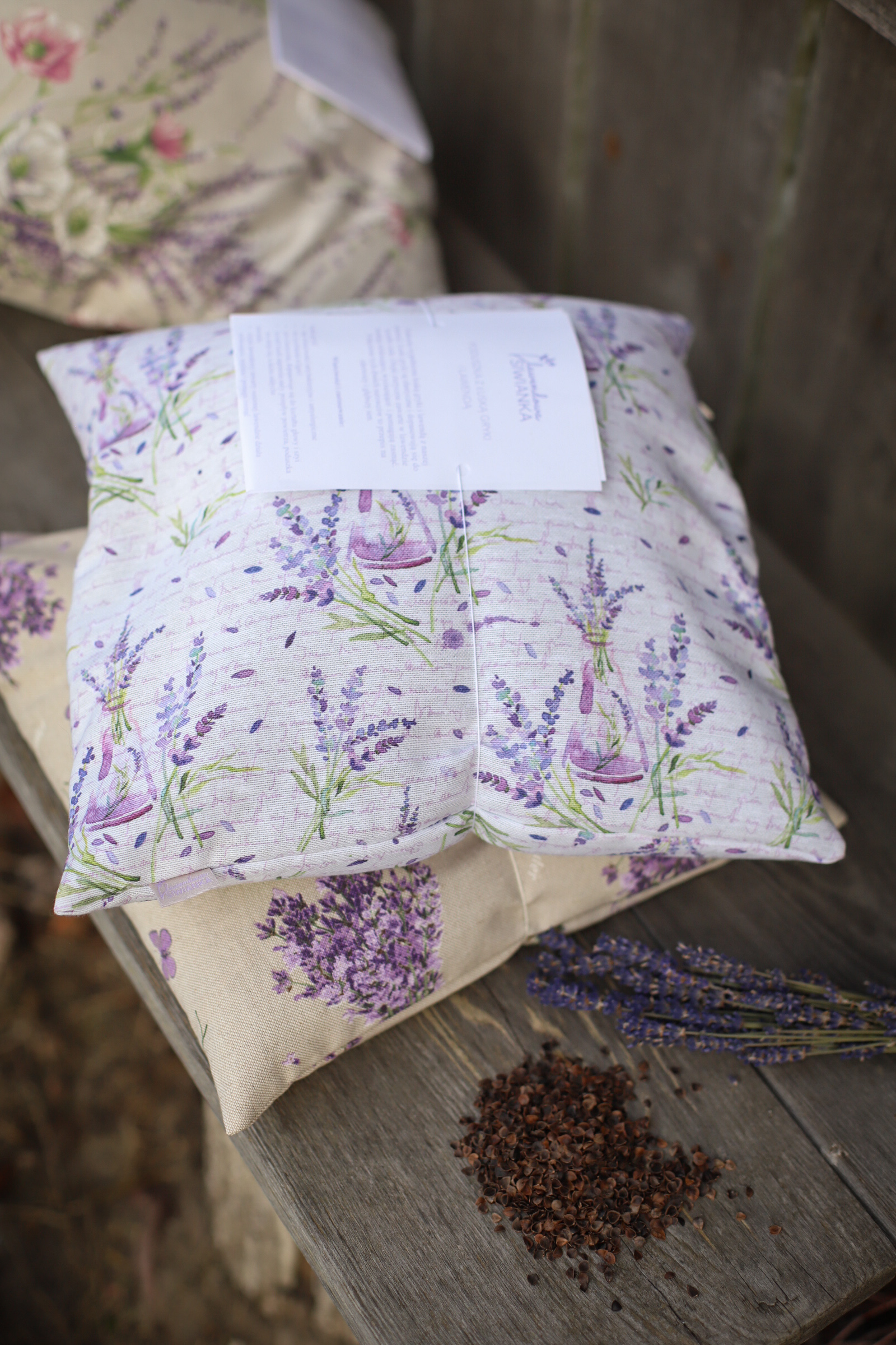 Poduszka z lawendą i łuską gryki - 30 x 30 cm - obrazek 6