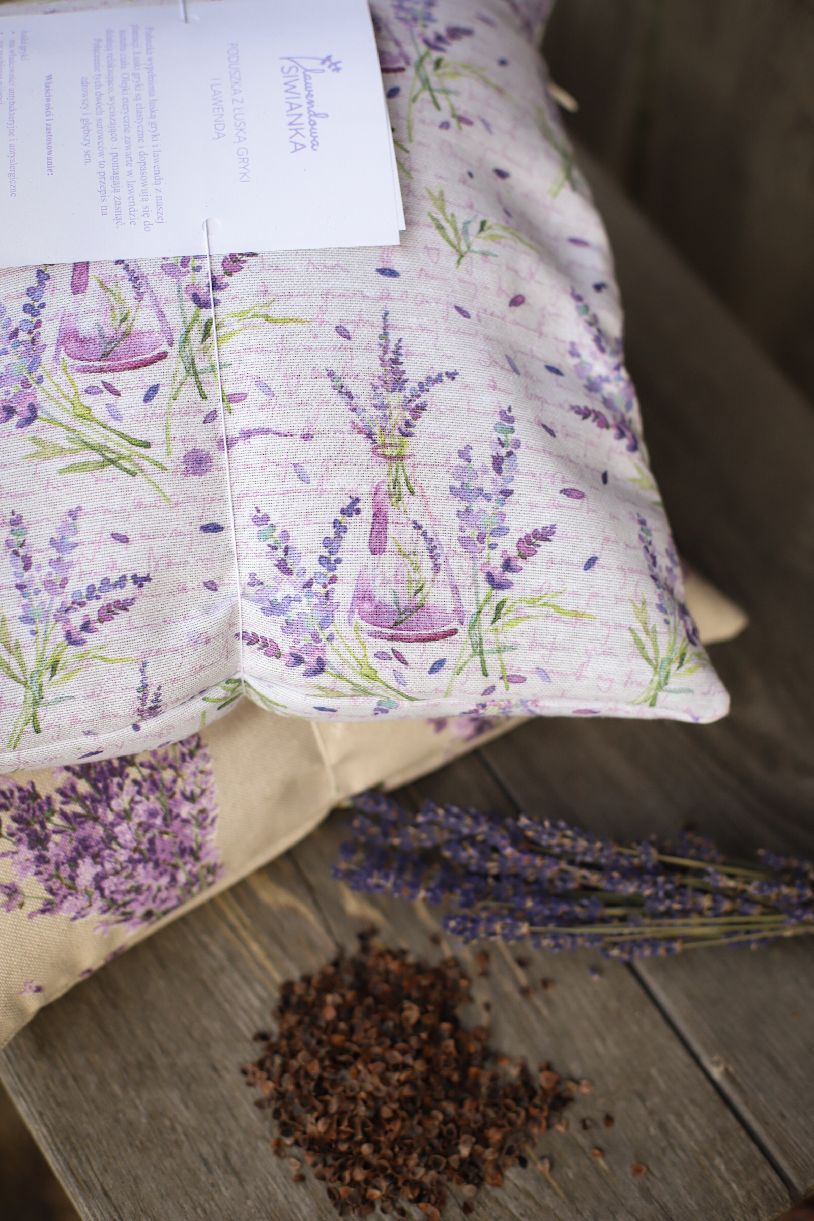 Poduszka z lawendą i łuską gryki - 30 x 30 cm - obrazek 12