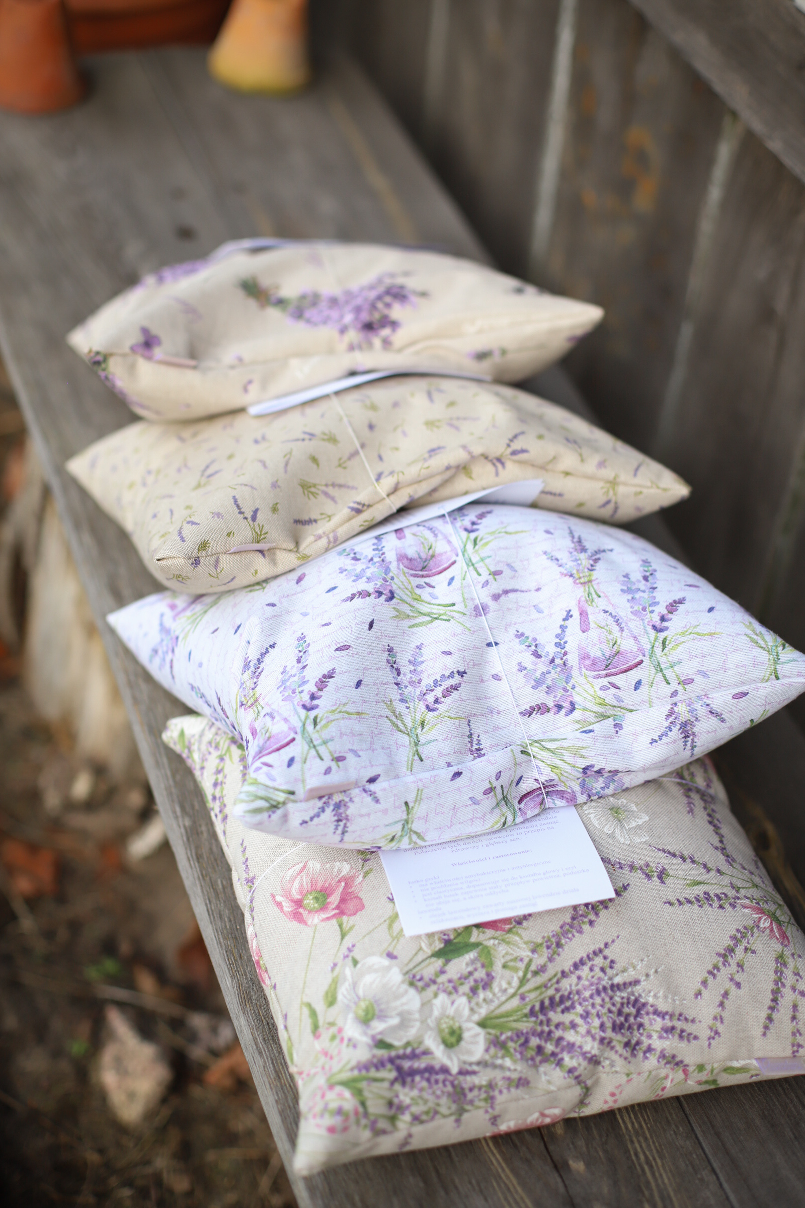 Poduszka z lawendą i łuską gryki - 30 x 30 cm - obrazek 3