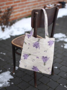 Torba na zakupy - shopper we wzór w lawendę